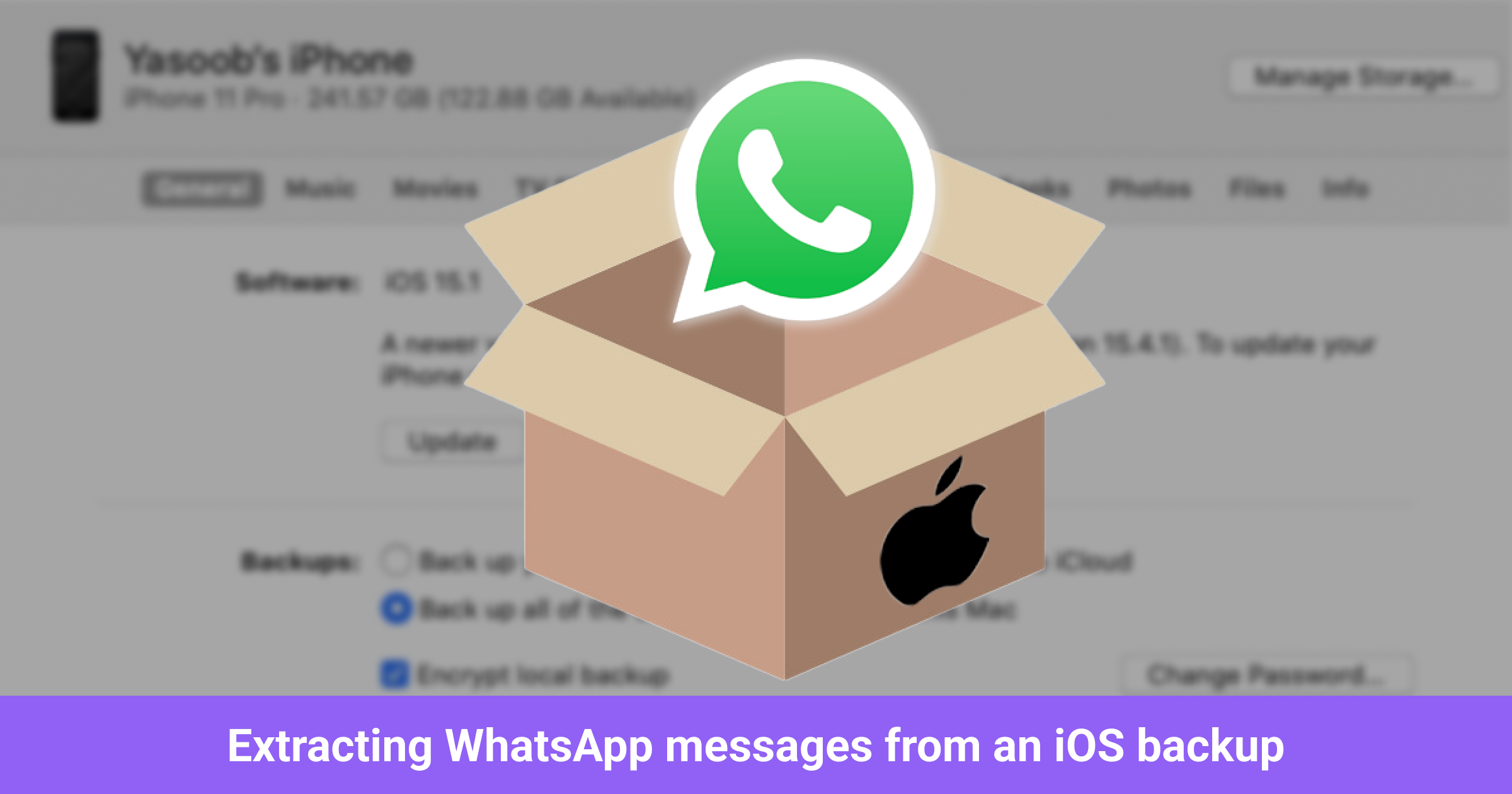 Whatsapp does chat backup itunes (2022) How