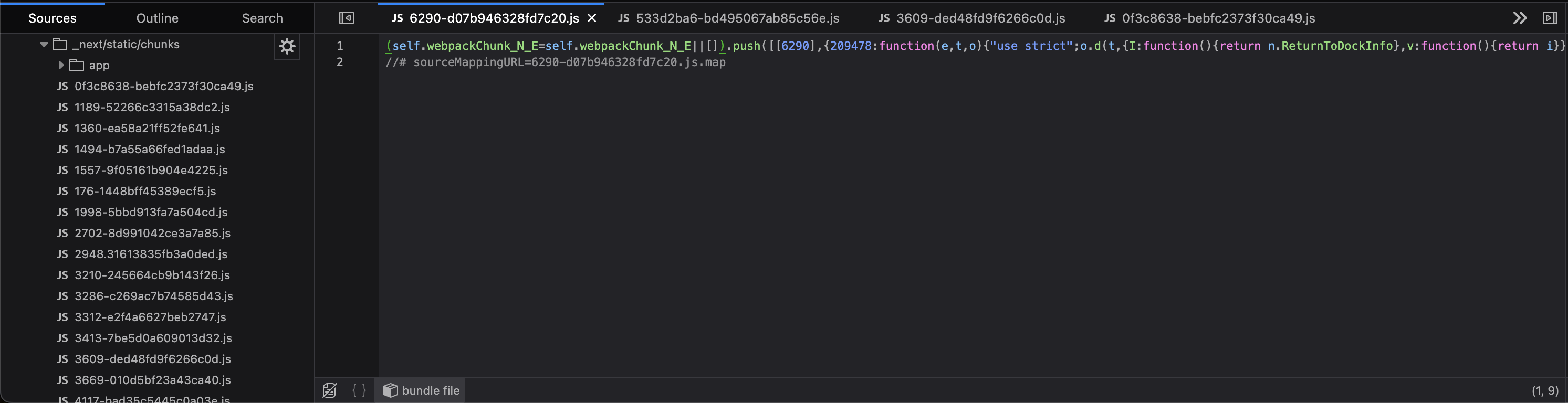 Minified code